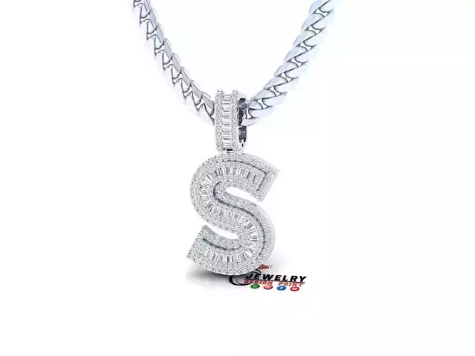 Custom Initial S Letter Diamond  A to Z Alphabet Bug Necklace