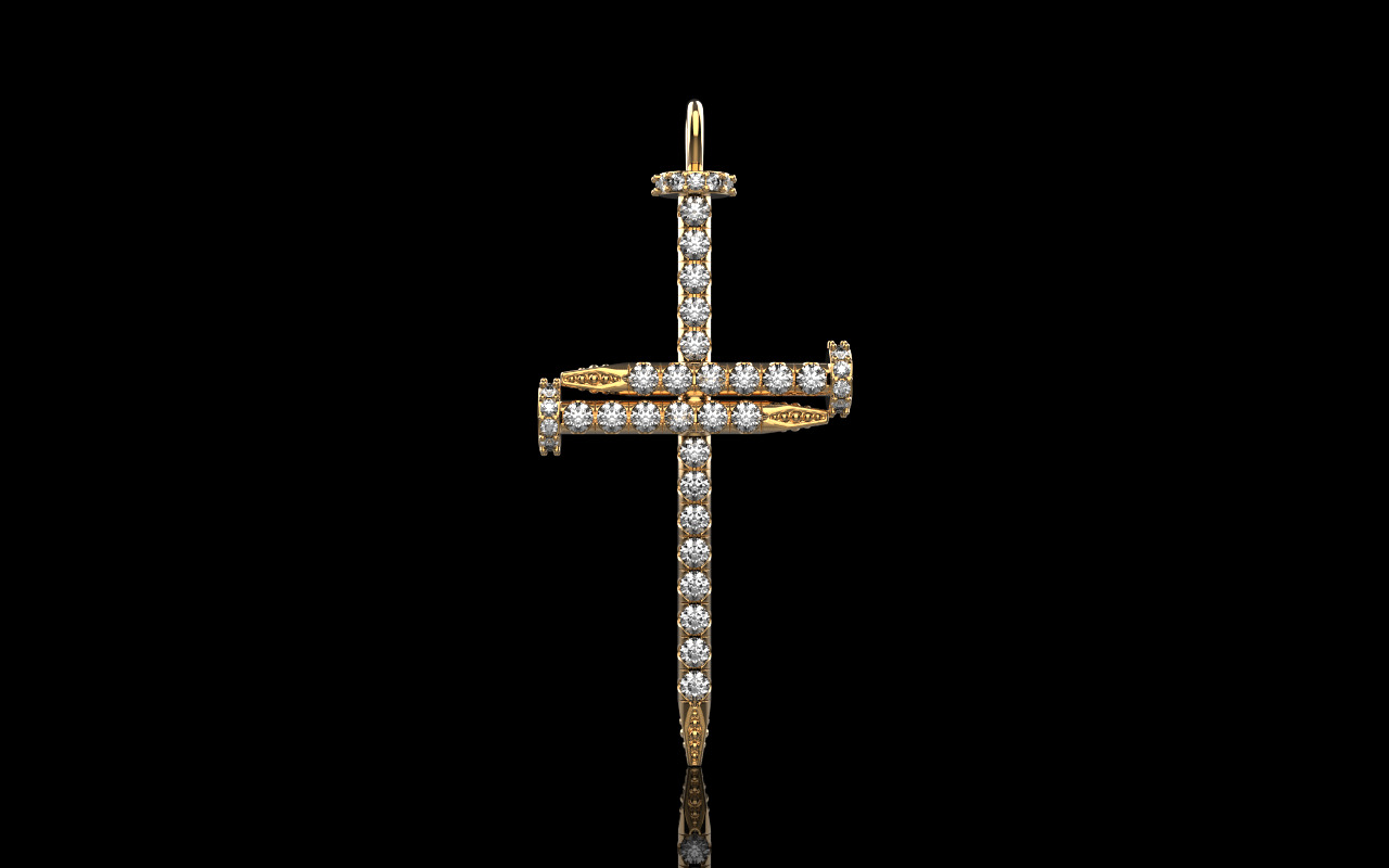 Nail cross model 1249 3D print model_11