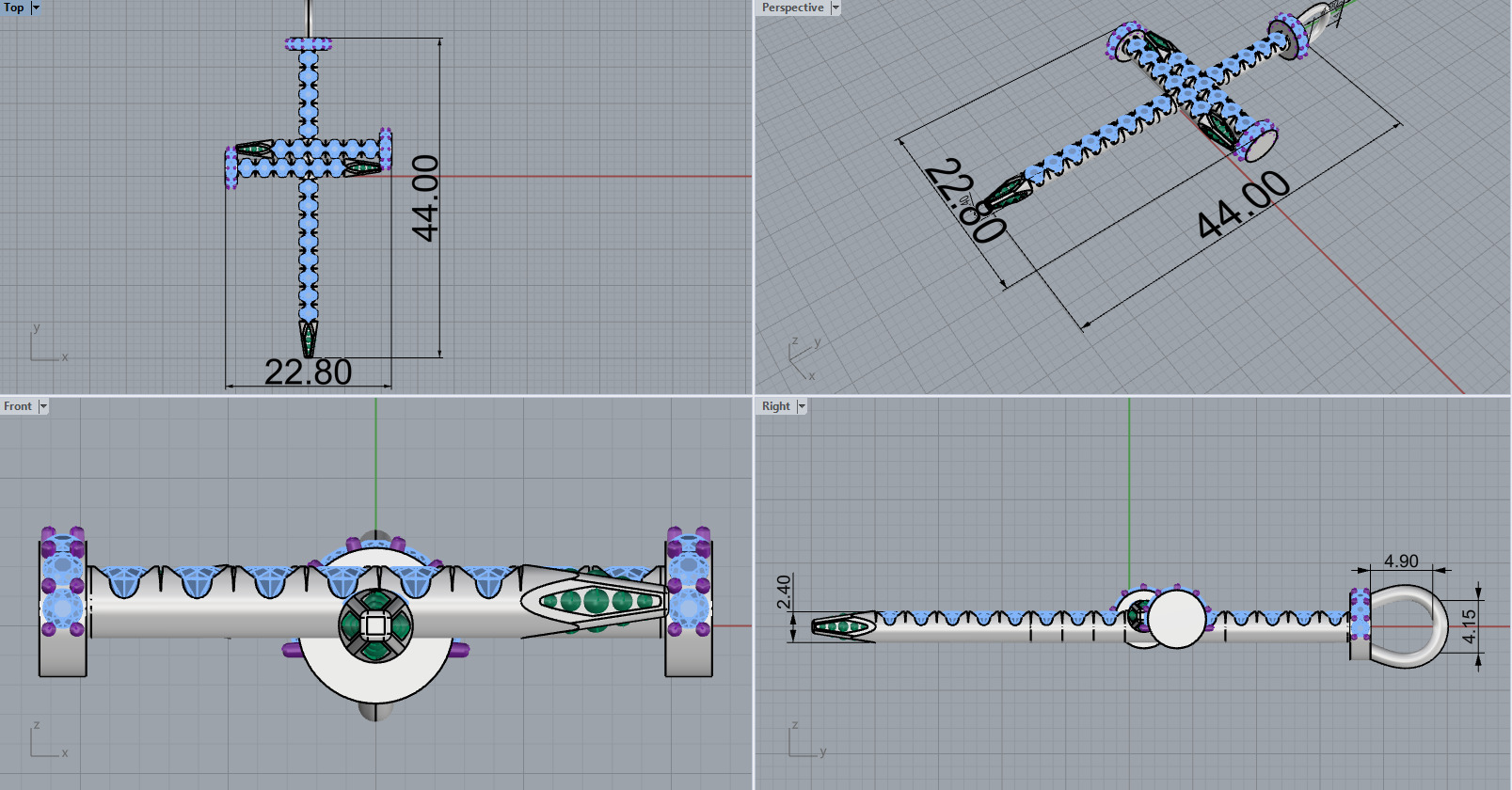 Nail cross model 1249 3D print model_4
