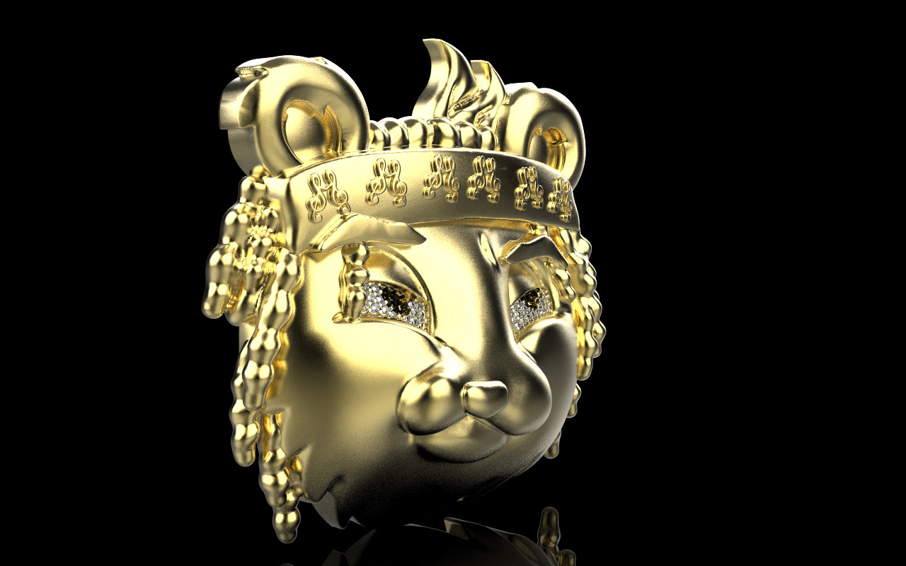 music panda reper pendant model 1252 3D print model_15