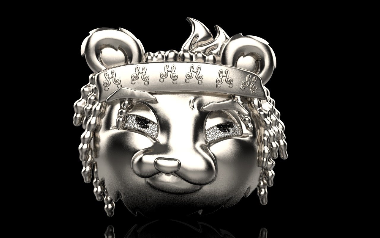 music panda reper pendant model 1252 3D print model_11