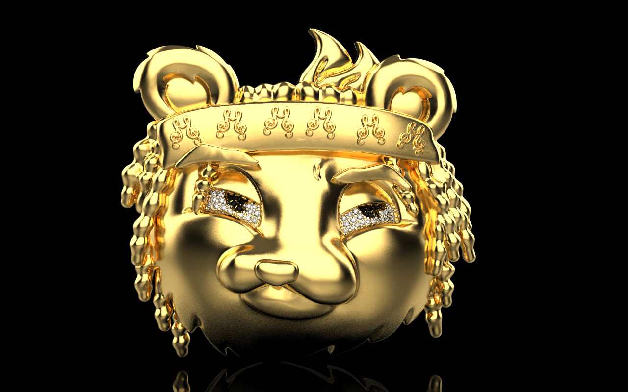 music panda reper pendant model 1252 3D print model_9