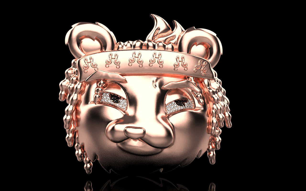 music panda reper pendant model 1252 3D print model_12