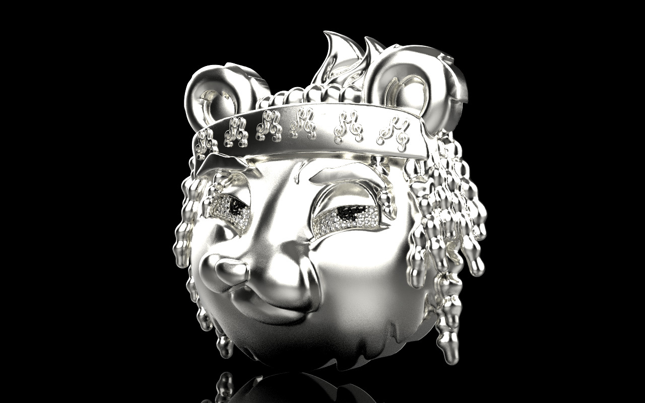 music panda reper pendant model 1252 3D print model_22