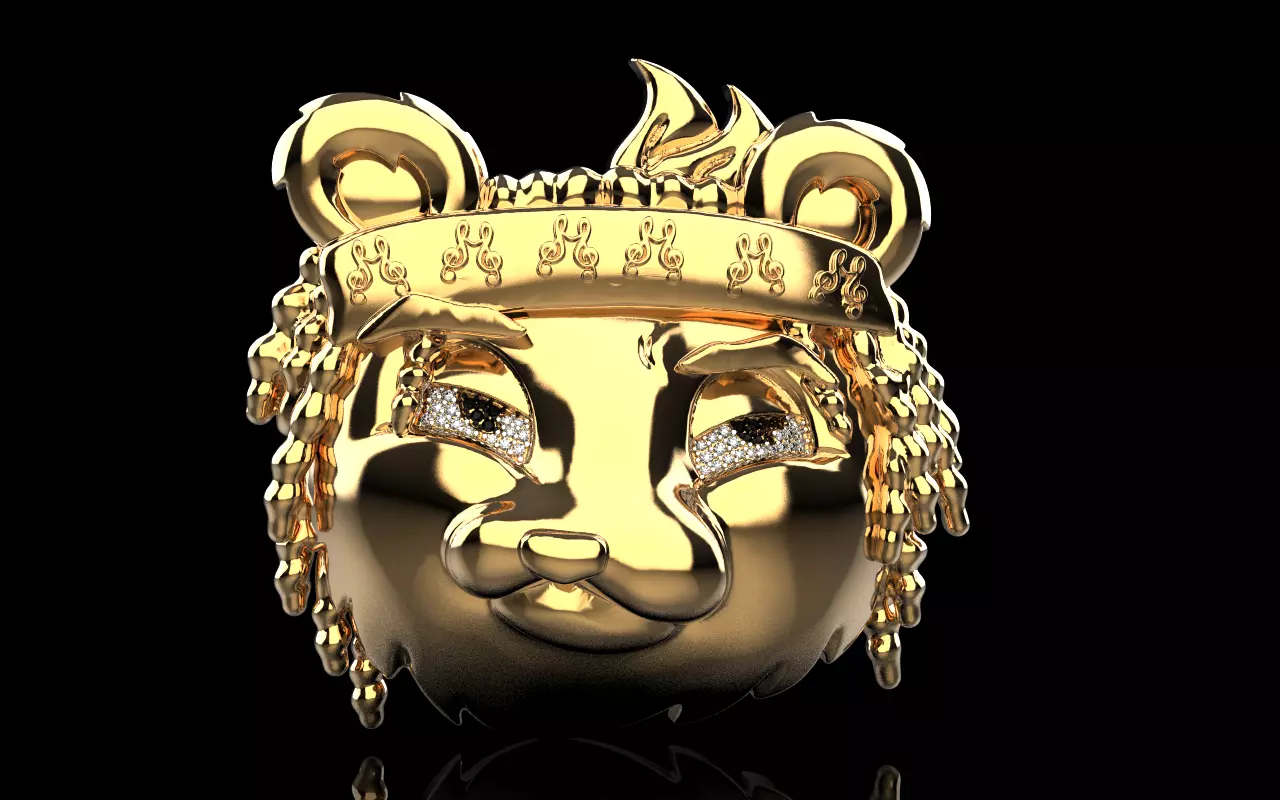 music panda reper pendant model 1252 3D print model_0