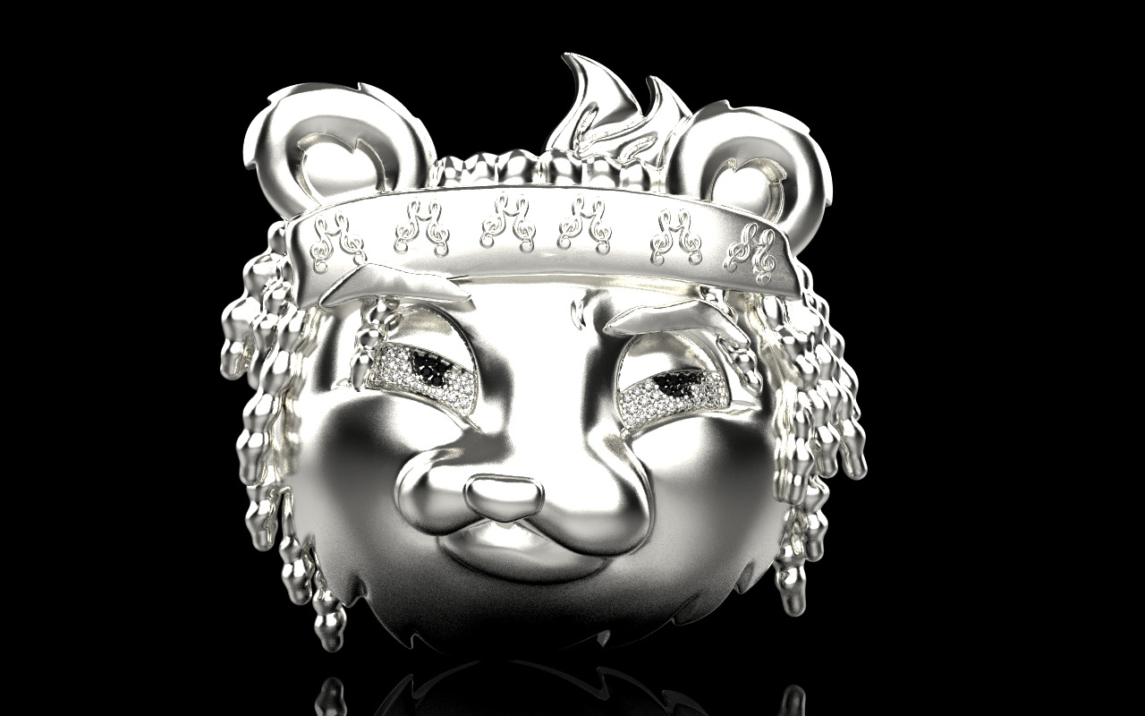 music panda reper pendant model 1252 3D print model_13