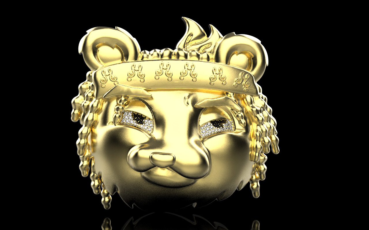 music panda reper pendant model 1252 3D print model_10