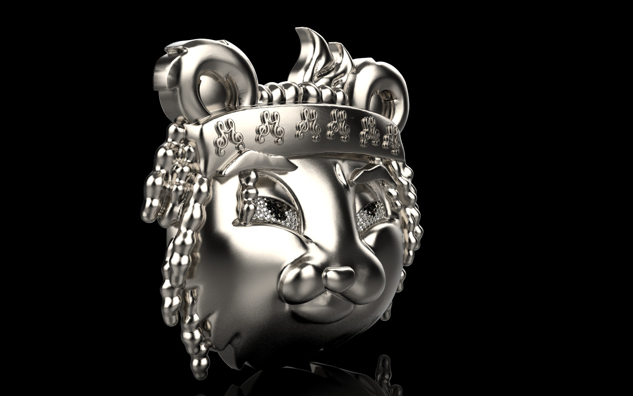 music panda reper pendant model 1252 3D print model_16