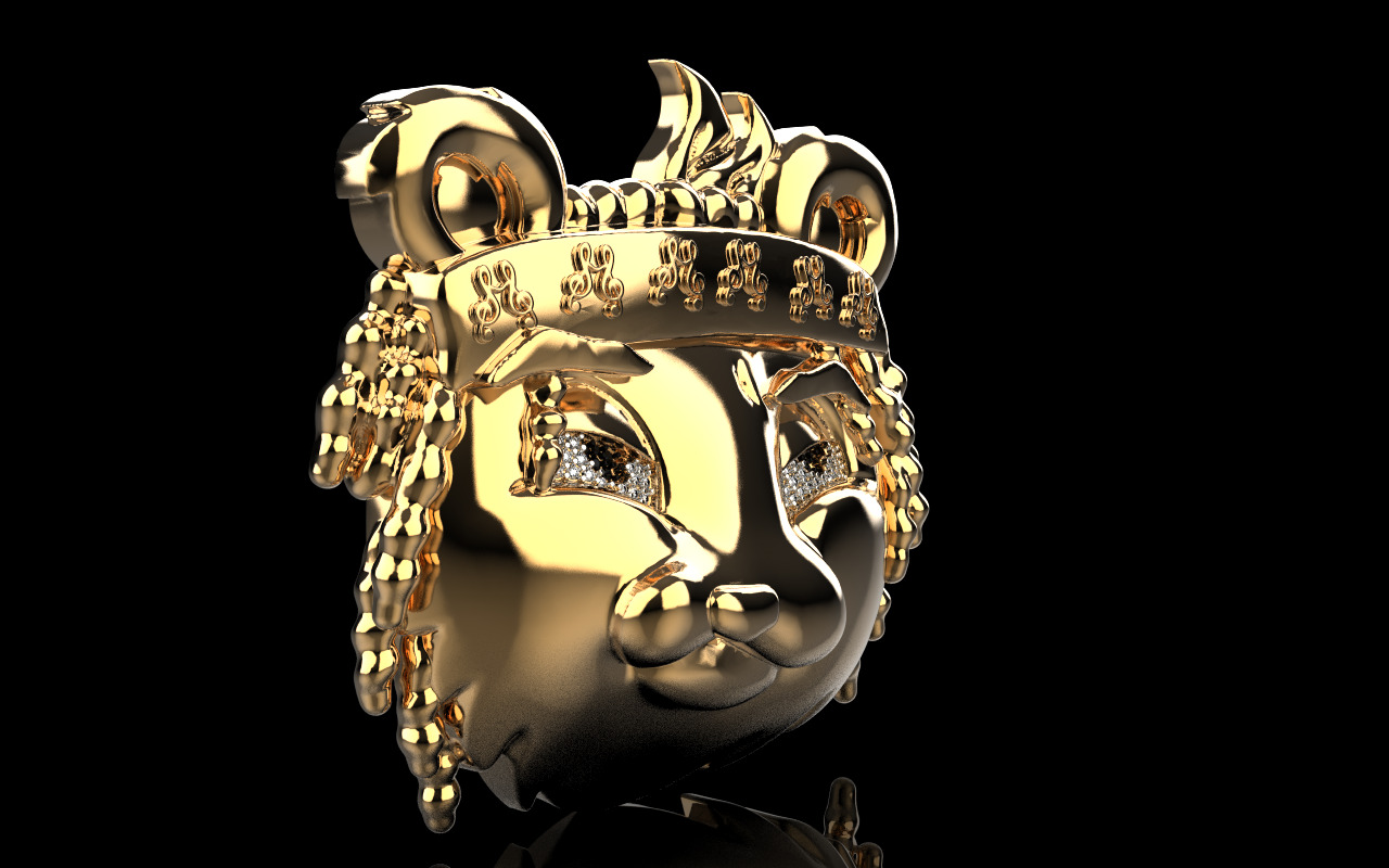 music panda reper pendant model 1252 3D print model_1