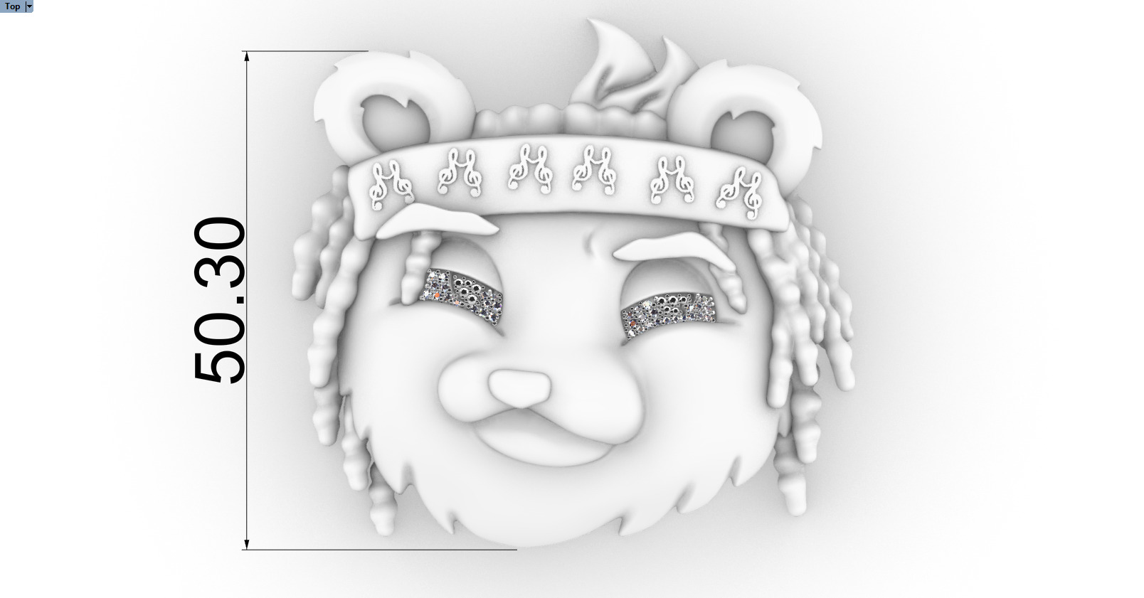 music panda reper pendant model 1252 3D print model_4