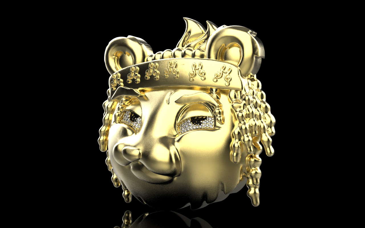 music panda reper pendant model 1252 3D print model_19