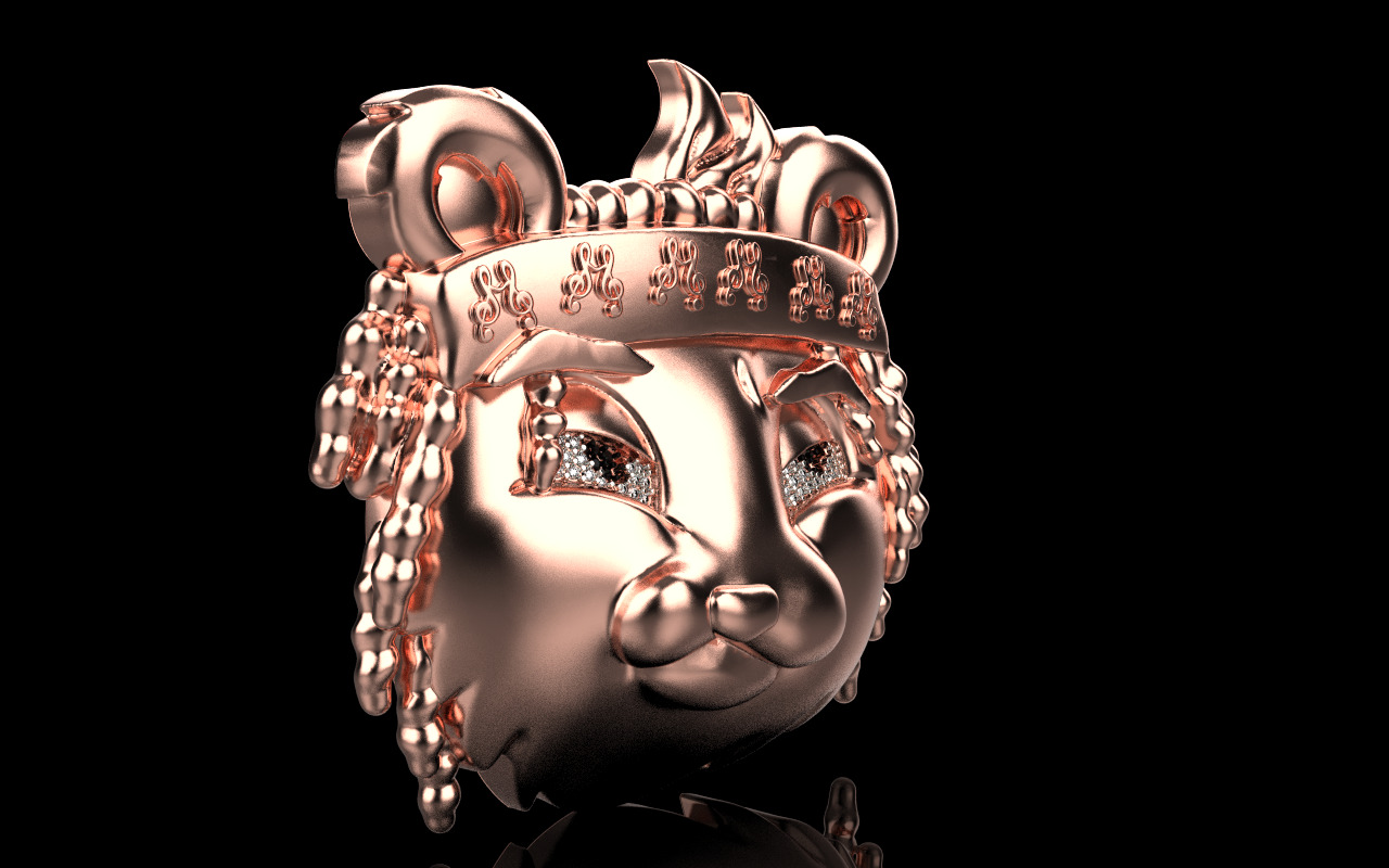 music panda reper pendant model 1252 3D print model_17