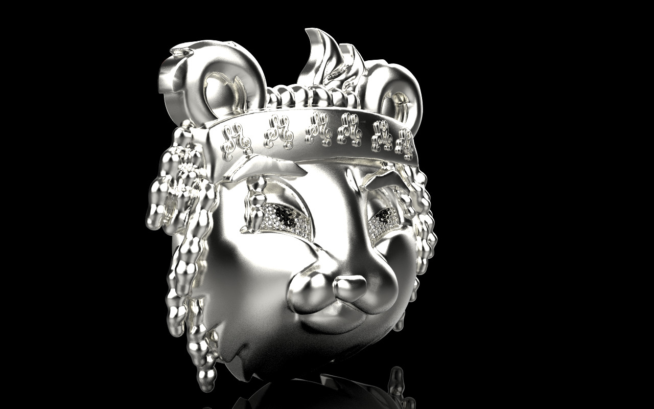 music panda reper pendant model 1252 3D print model_18