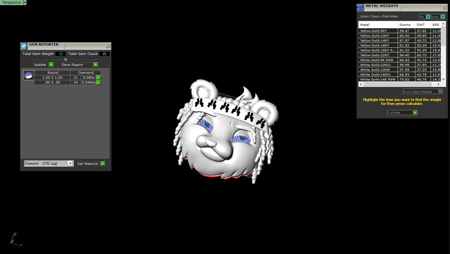 music panda reper pendant model 1252 3D print model_6