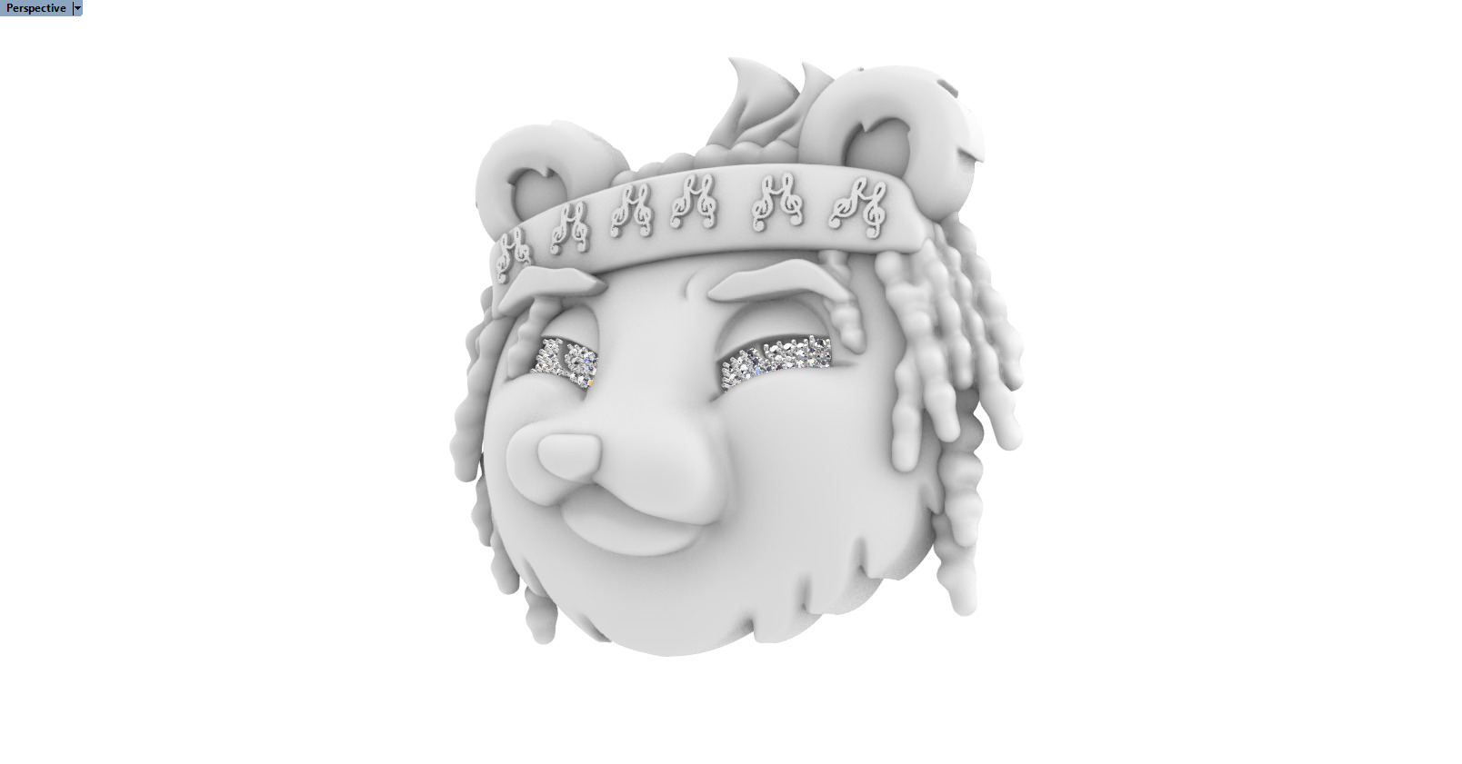 music panda reper pendant model 1252 3D print model_3