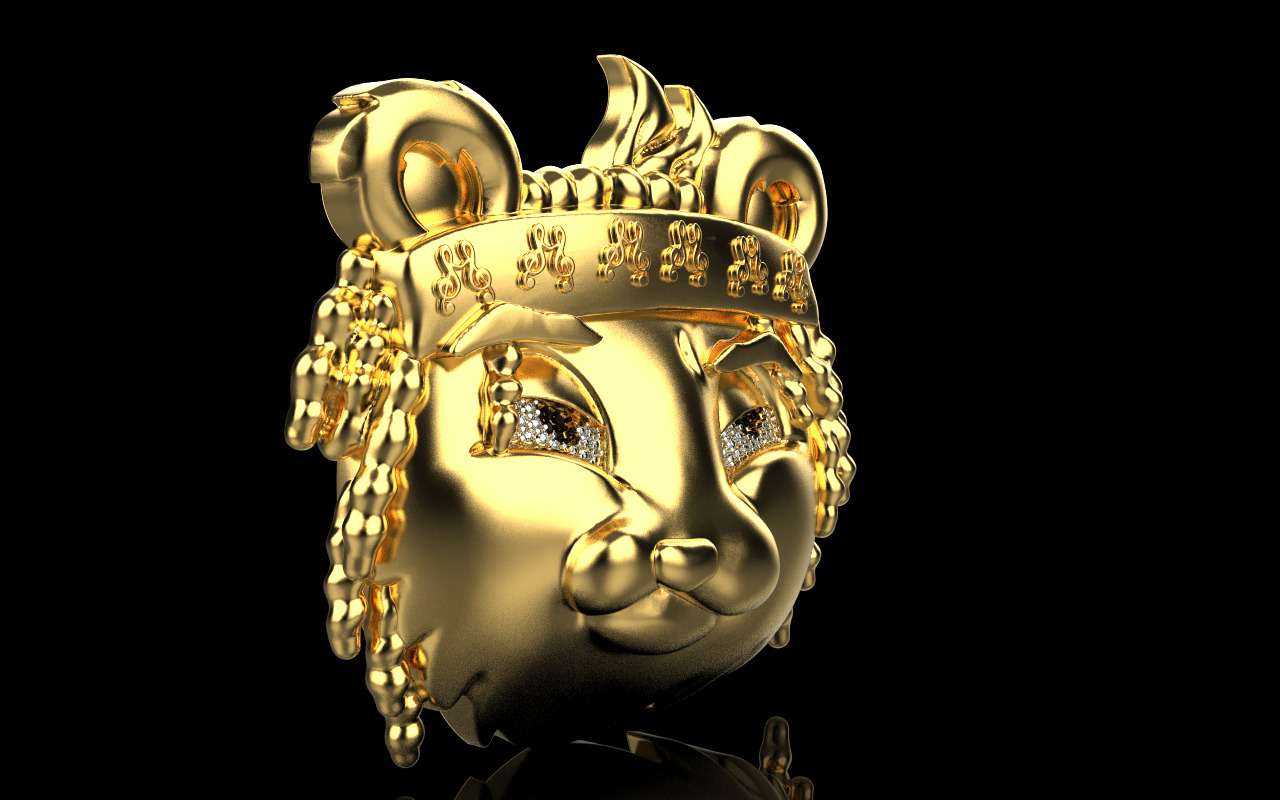 music panda reper pendant model 1252 3D print model_14