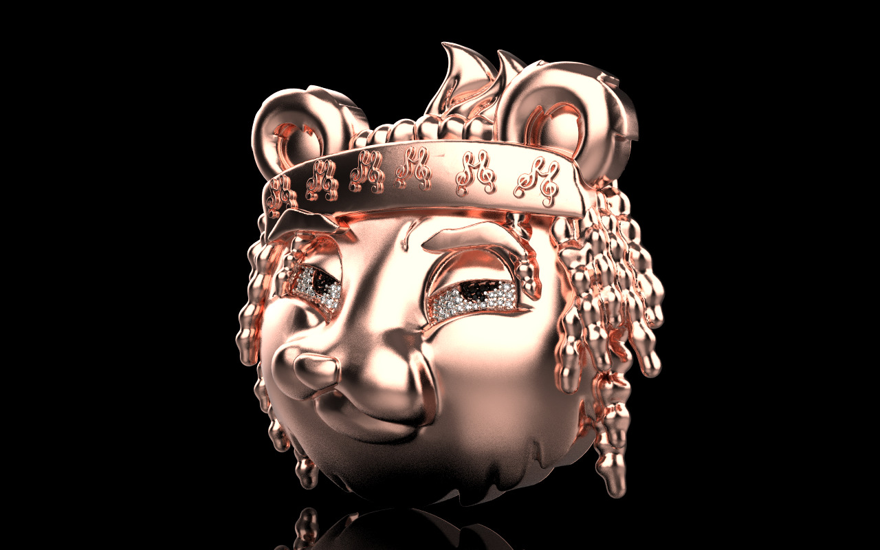 music panda reper pendant model 1252 3D print model_21