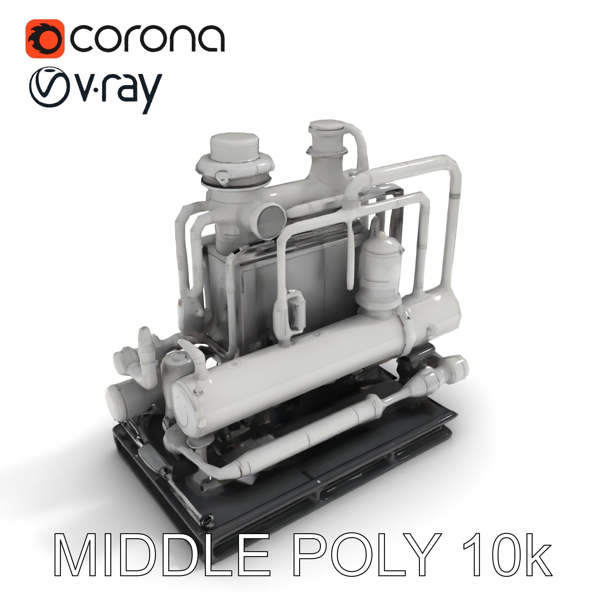 Industrial Pipe System Model Pack Low-poly 3D model_11