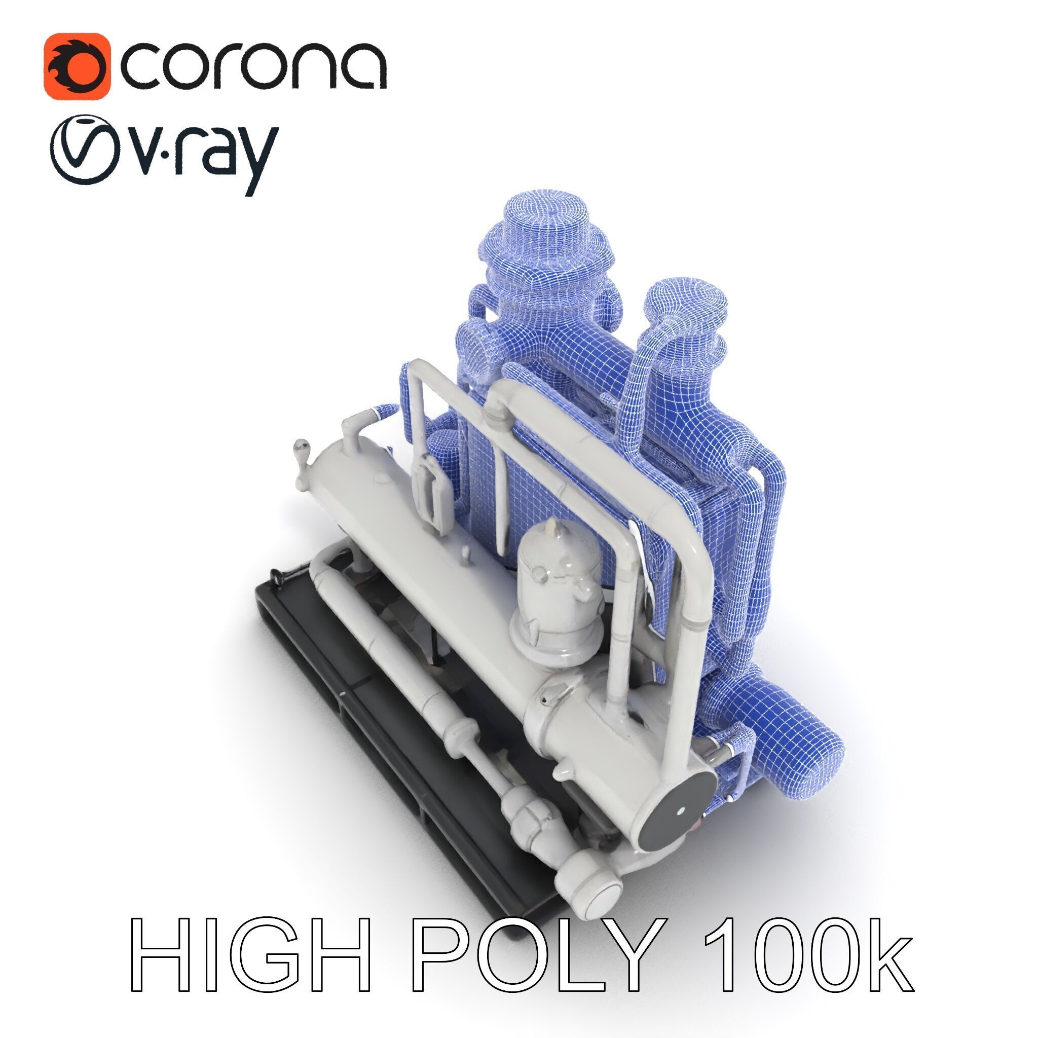 Industrial Pipe System Model Pack Low-poly 3D model_26