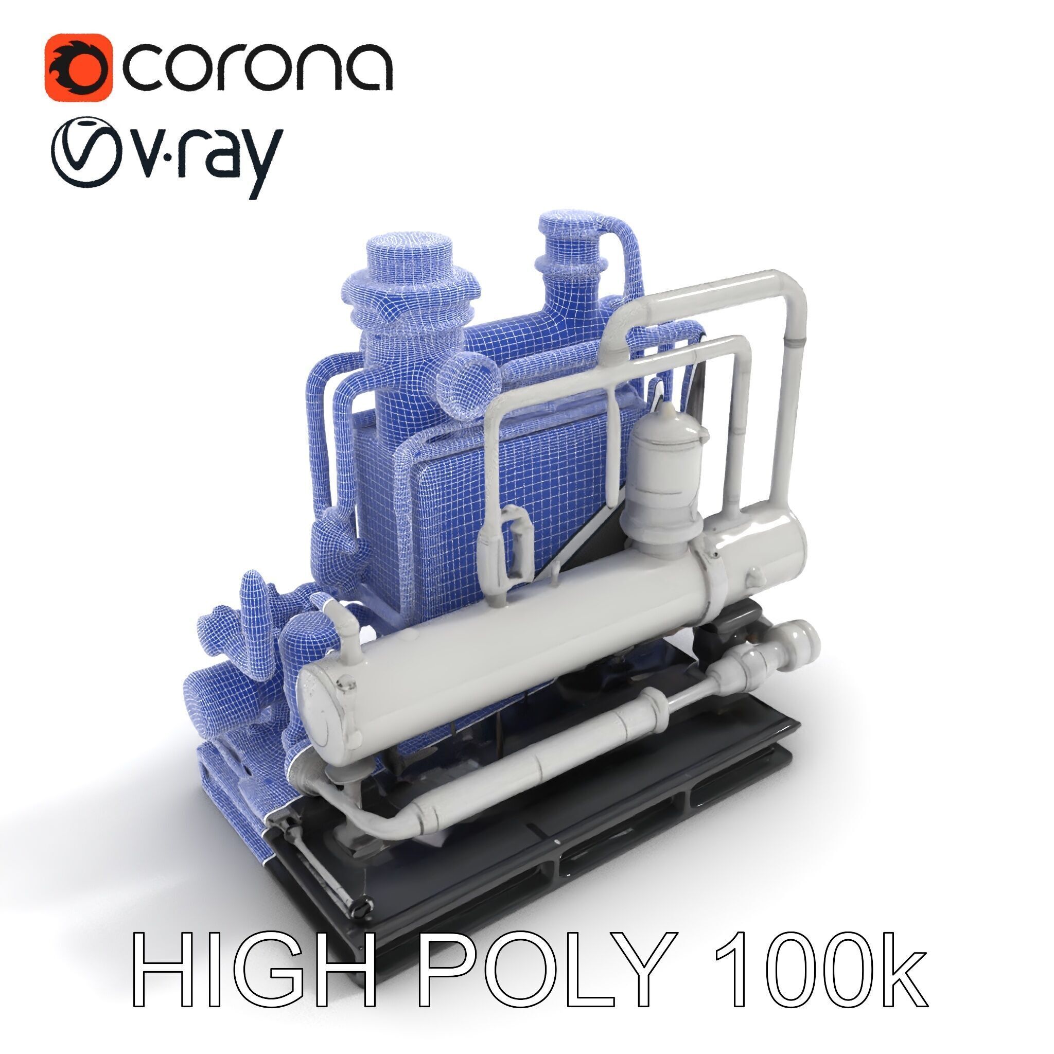 Industrial Pipe System Model Pack Low-poly 3D model_35