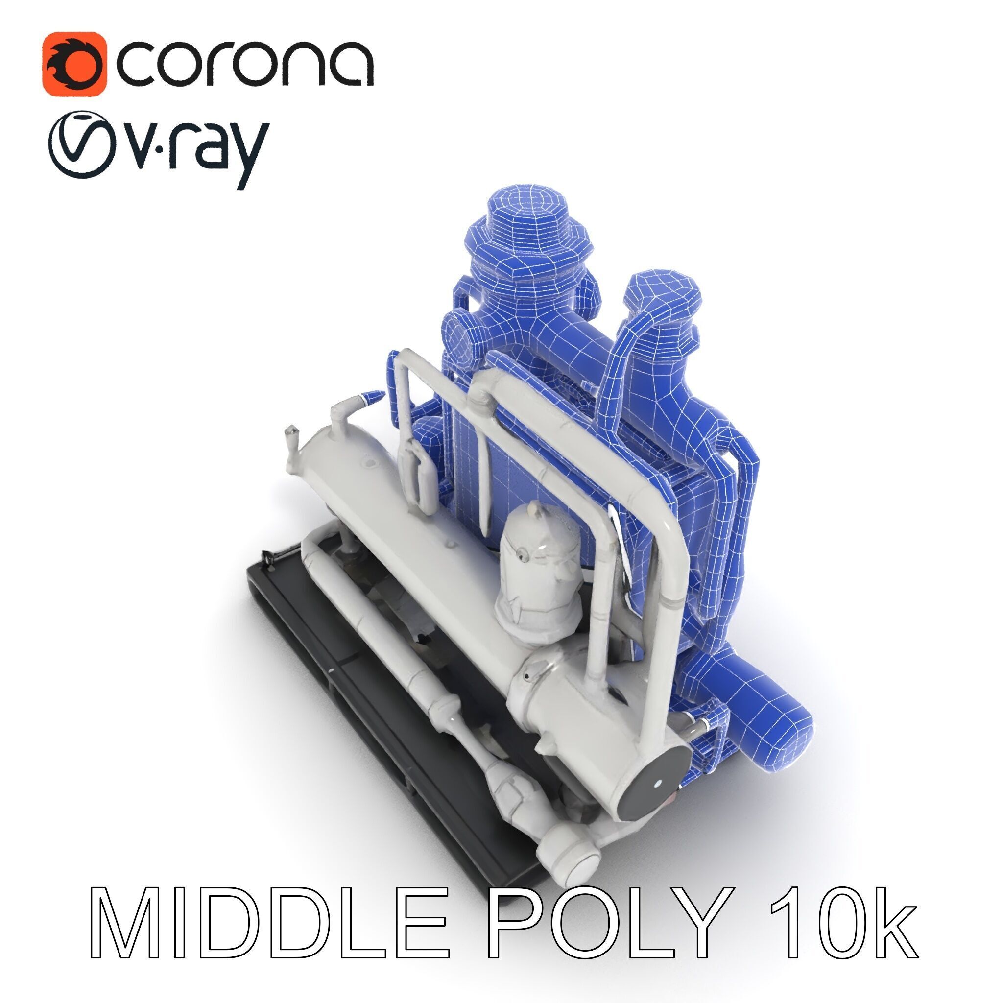 Industrial Pipe System Model Pack Low-poly 3D model_22