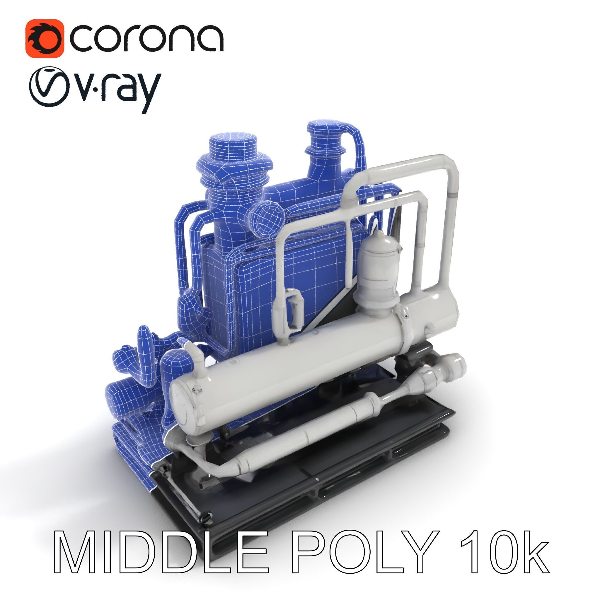 Industrial Pipe System Model Pack Low-poly 3D model_16