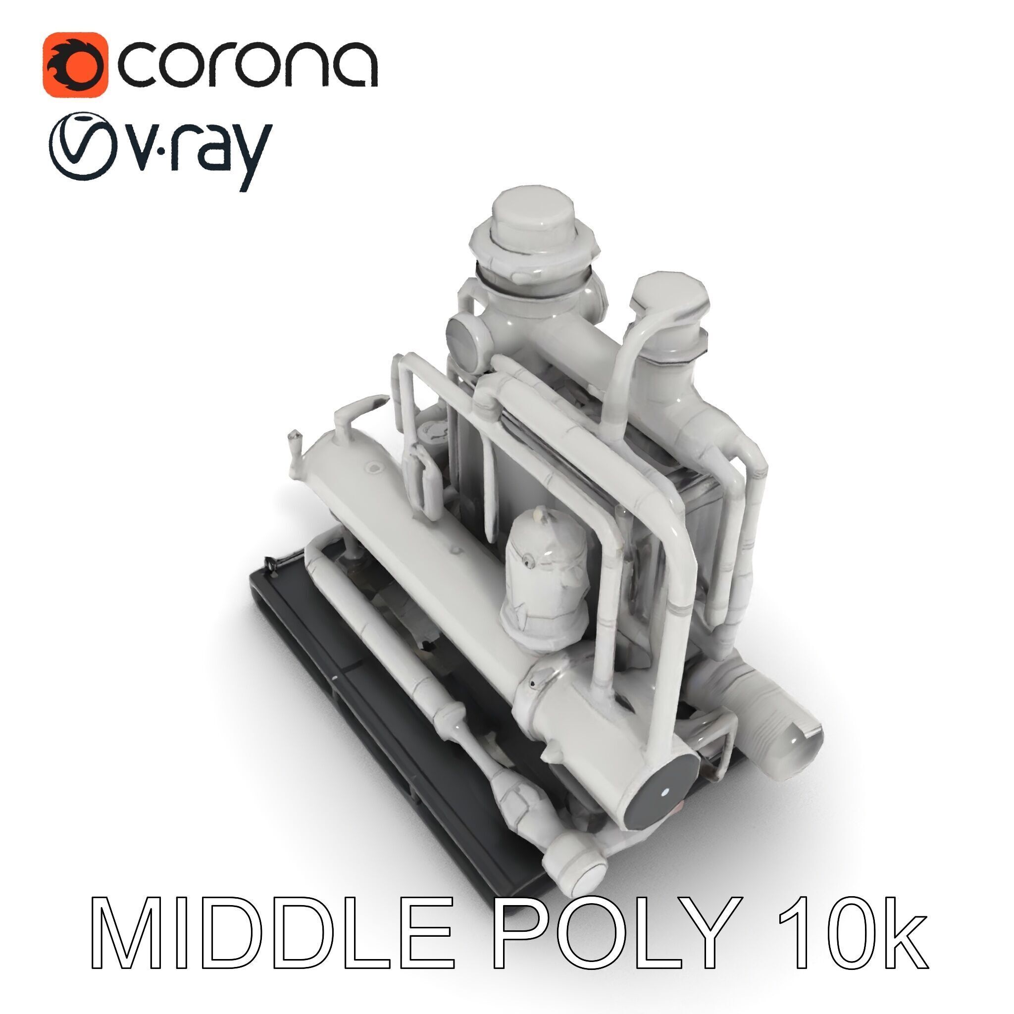 Industrial Pipe System Model Pack Low-poly 3D model_6