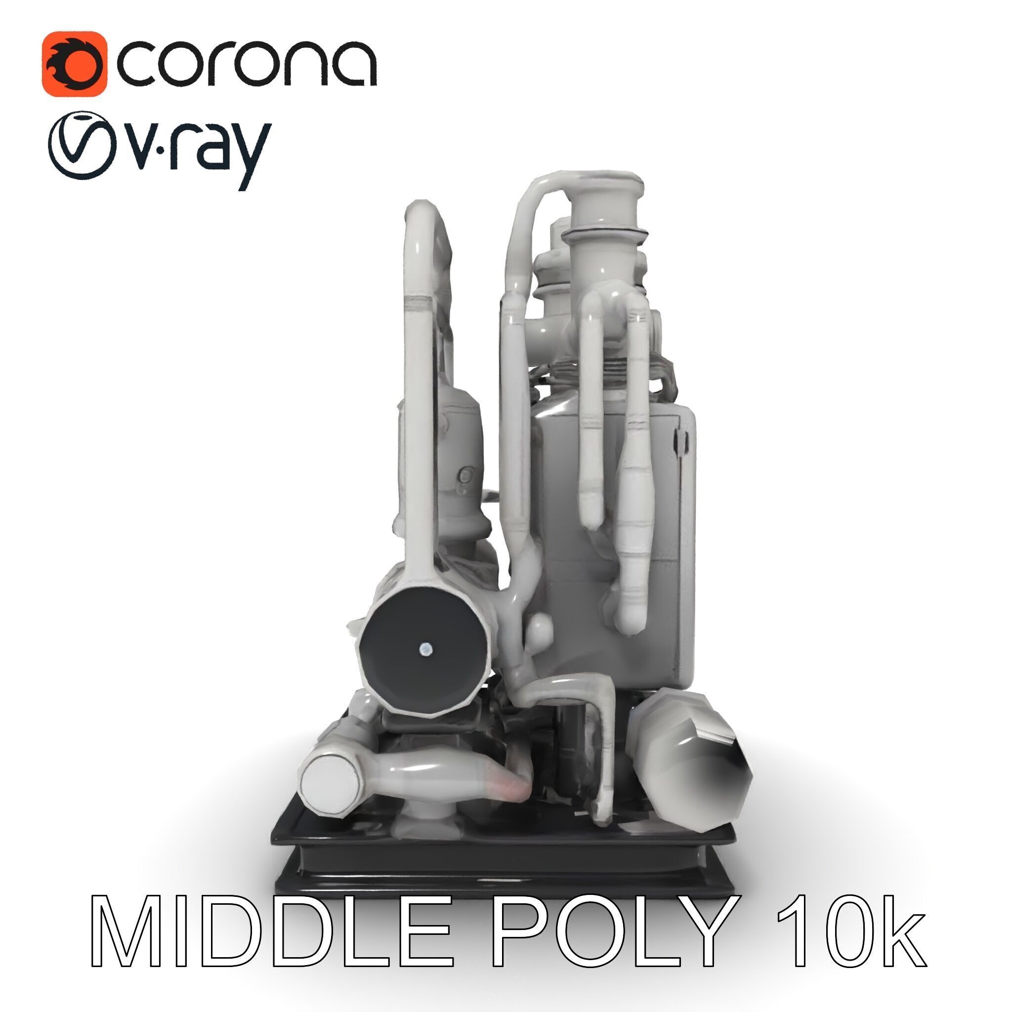 Industrial Pipe System Model Pack Low-poly 3D model_19