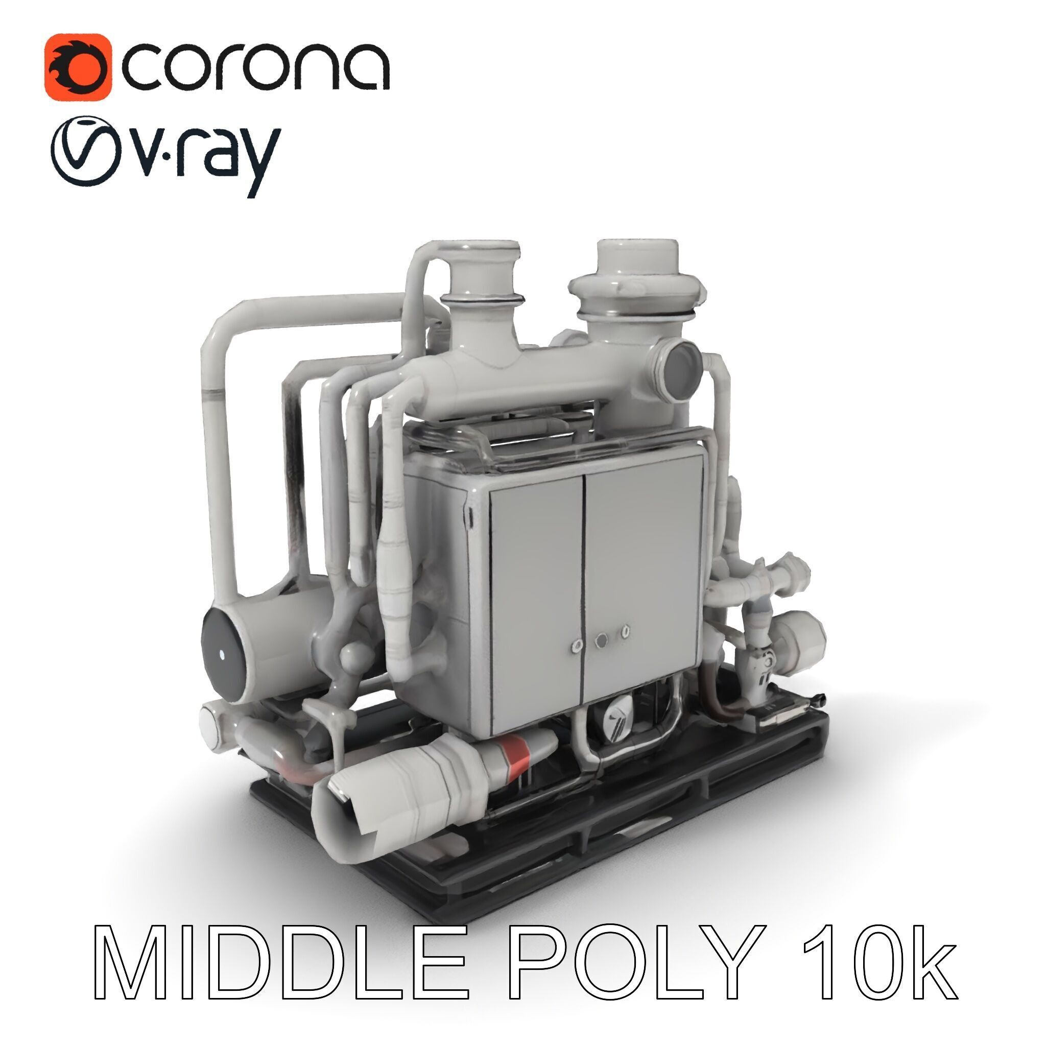 Industrial Pipe System Model Pack Low-poly 3D model_14