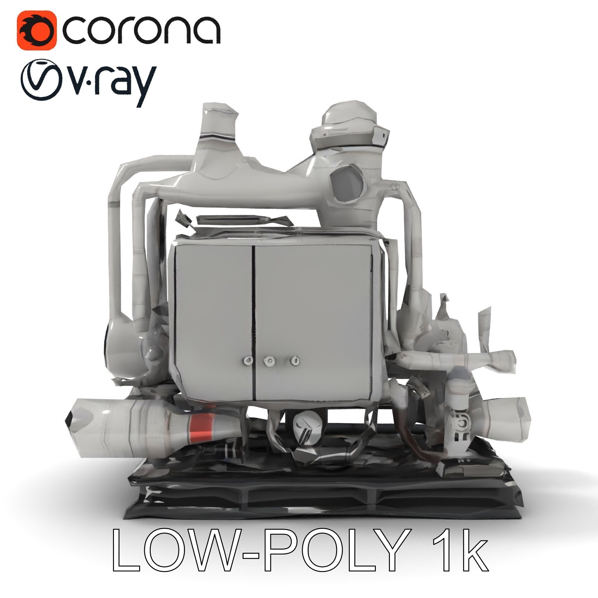 Industrial Pipe System Model Pack Low-poly 3D model_12