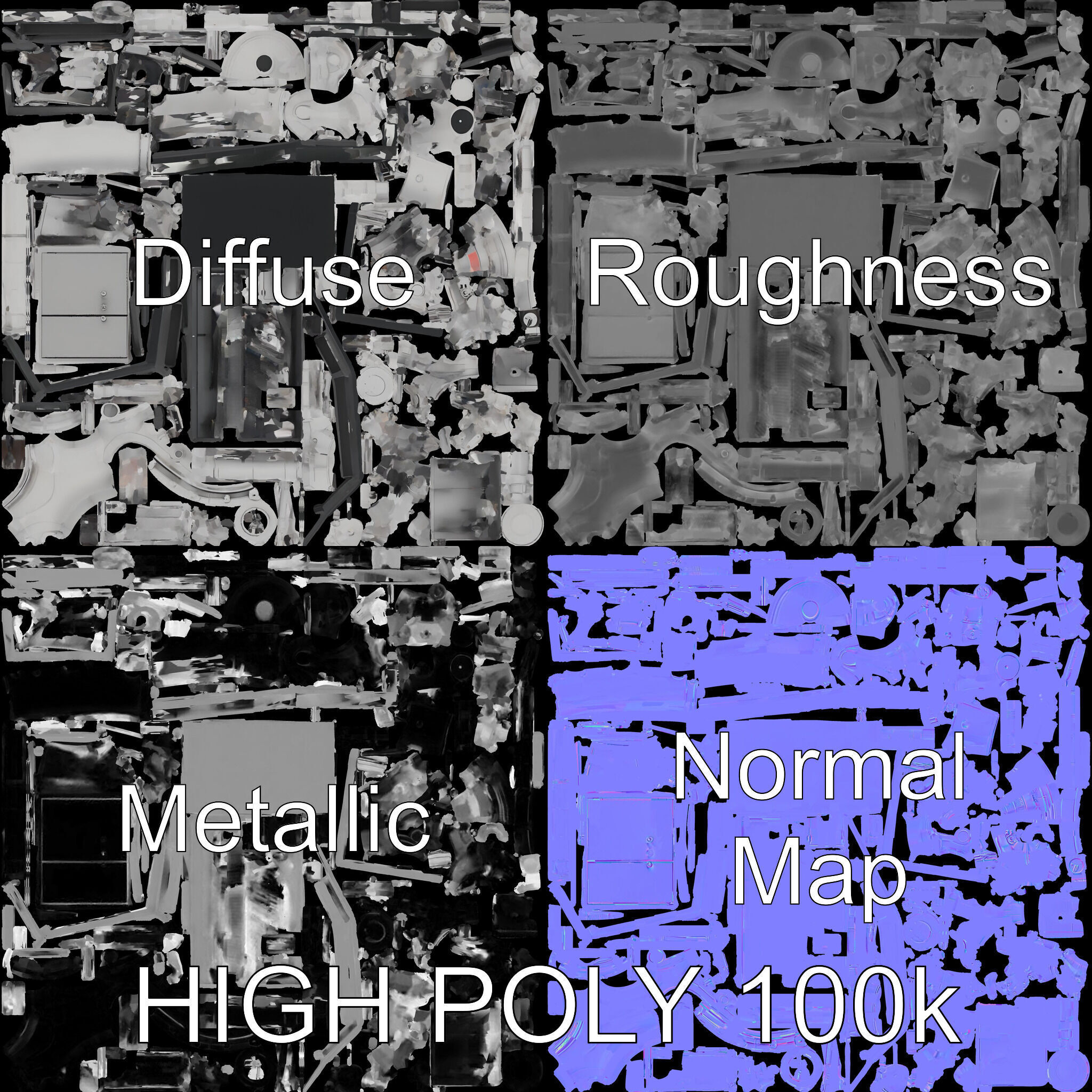 Industrial Pipe System Model Pack Low-poly 3D model_2