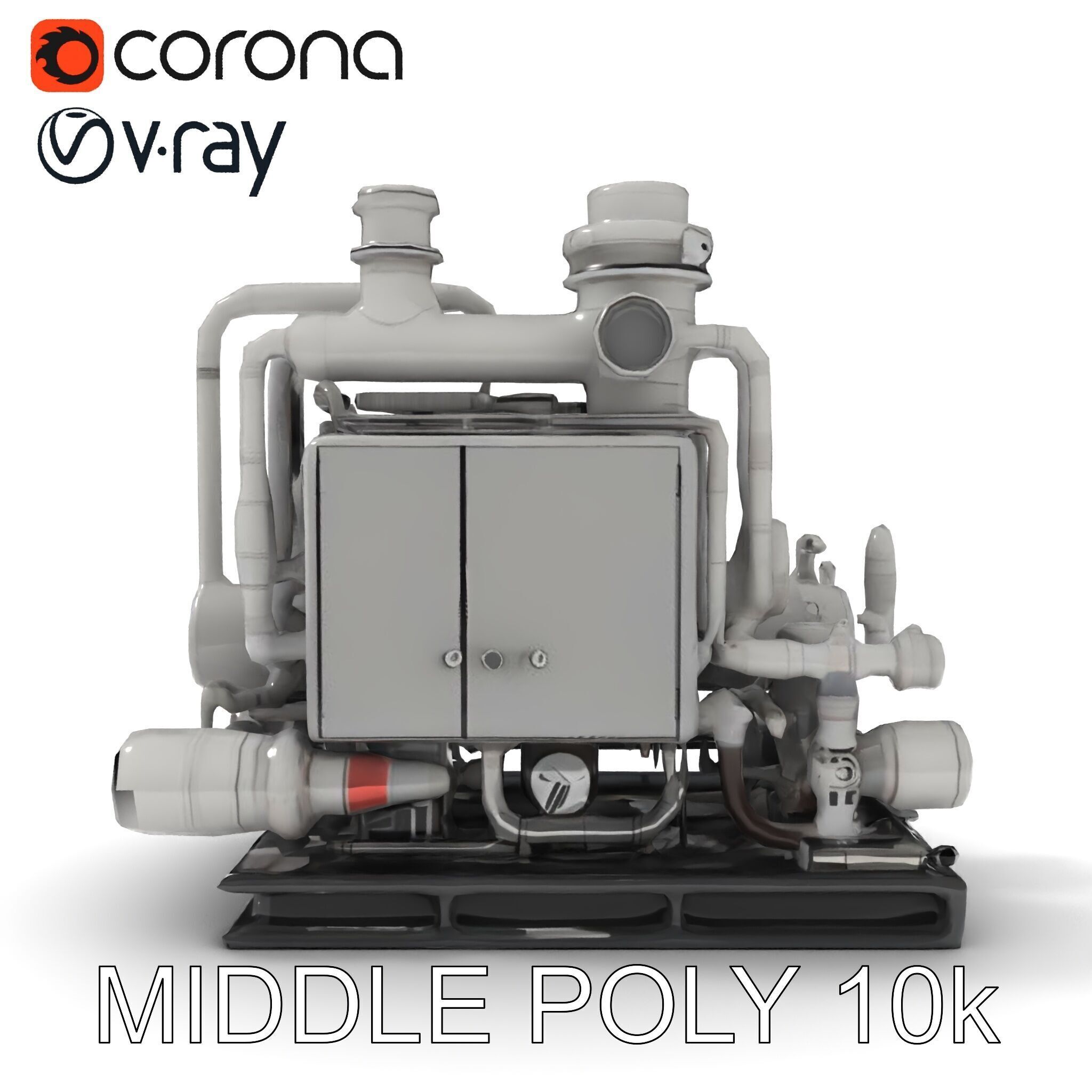 Industrial Pipe System Model Pack Low-poly 3D model_24