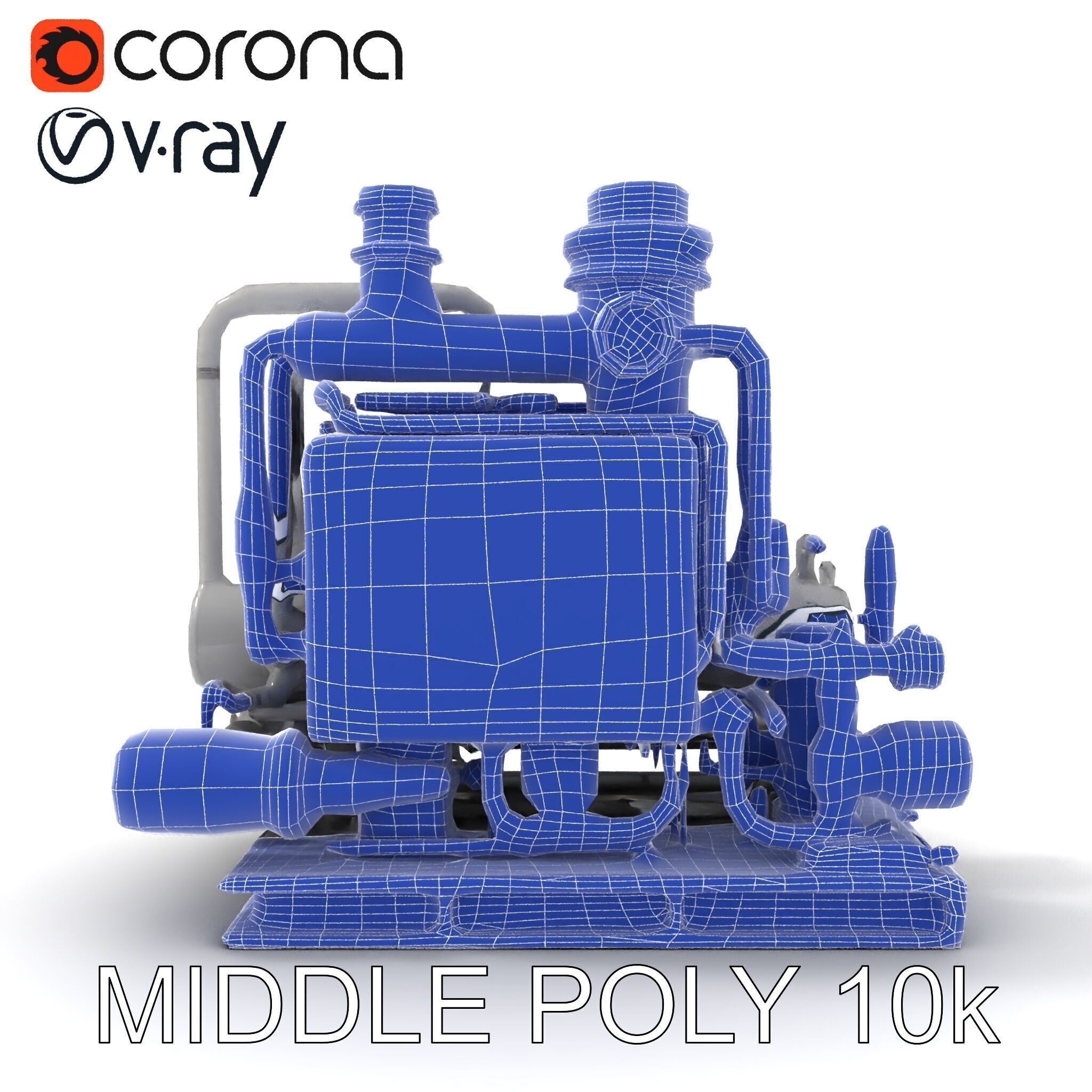 Industrial Pipe System Model Pack Low-poly 3D model_27