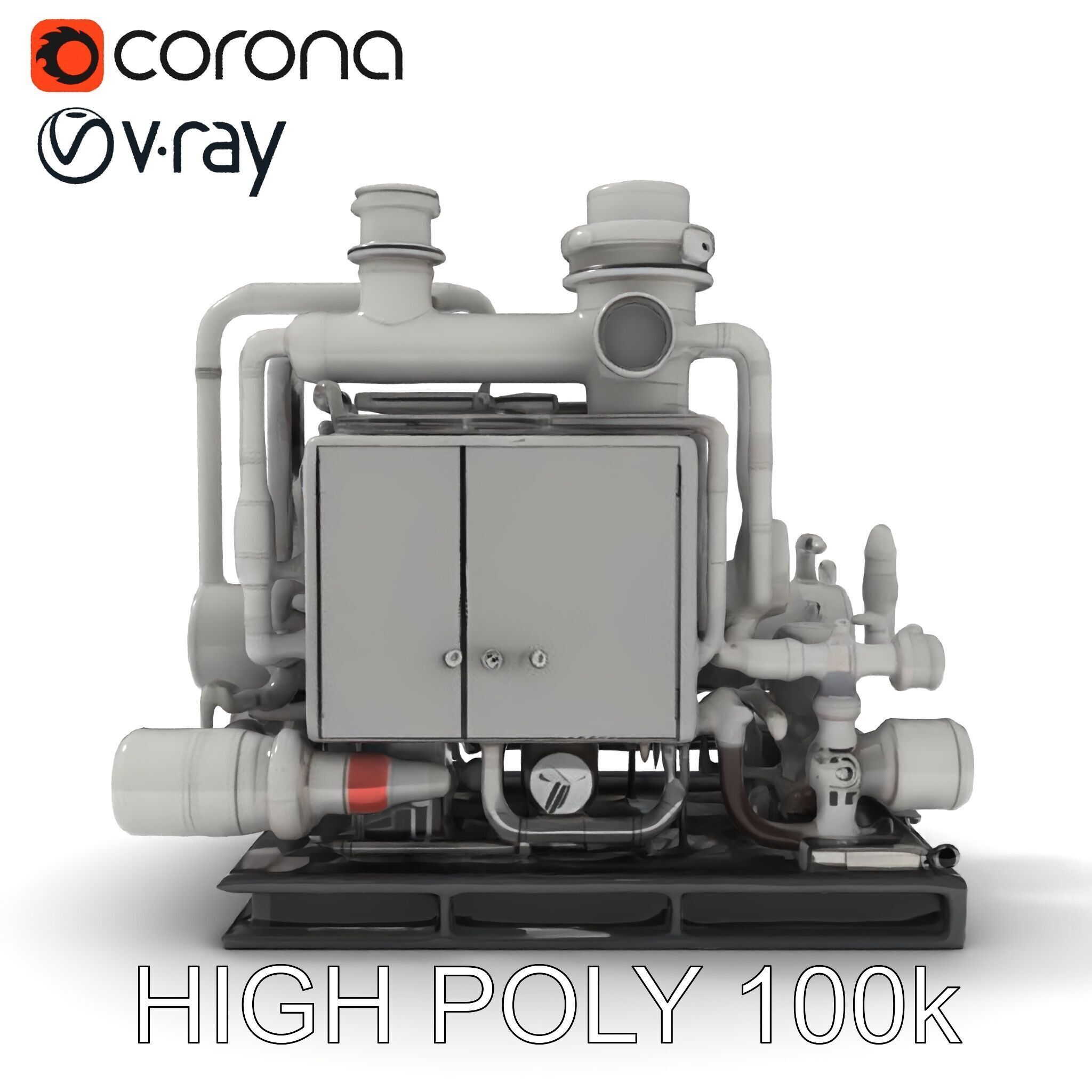 Industrial Pipe System Model Pack Low-poly 3D model_29