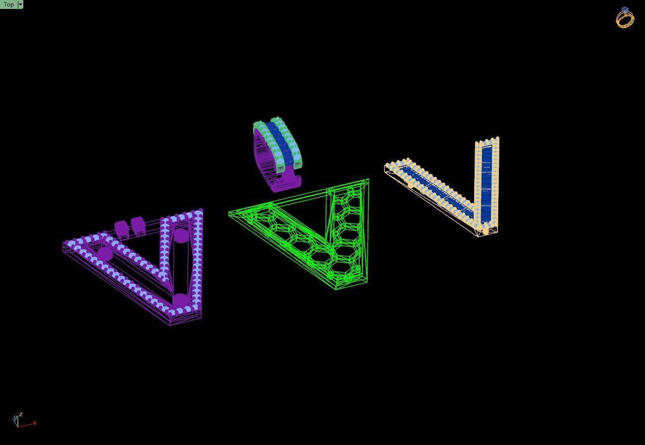 Custom Initial V Letter Diamond A to Z Alphabet Bug Necklace 3D print model_15