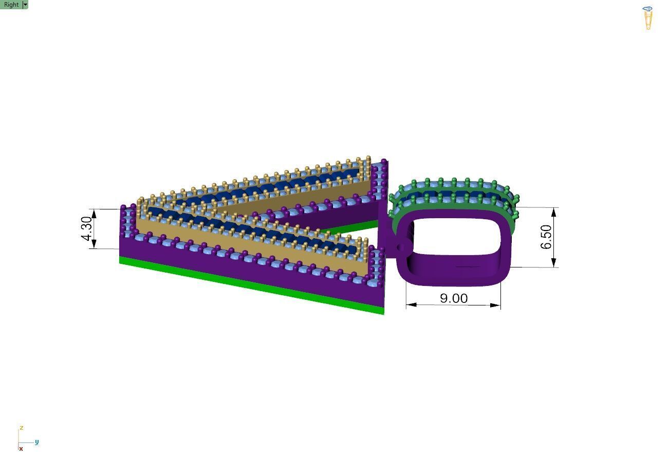 Custom Initial V Letter Diamond A to Z Alphabet Bug Necklace 3D print model_8