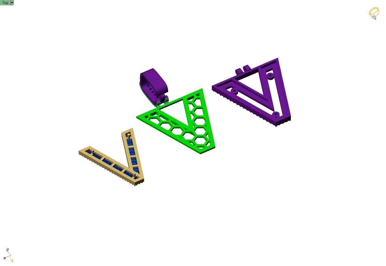 Custom Initial V Letter Diamond A to Z Alphabet Bug Necklace 3D print model_12