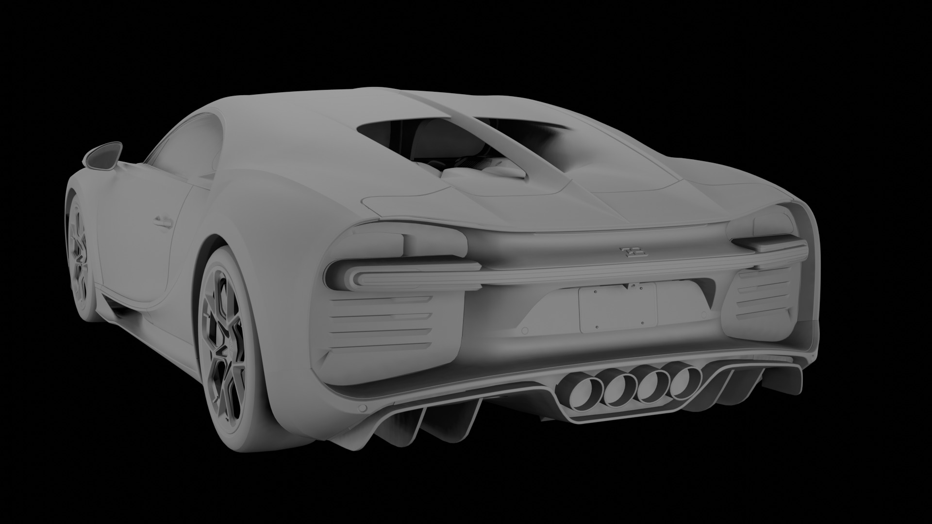 Bugatti Chiron High-Detail Supercar 3D Model  3D model_9