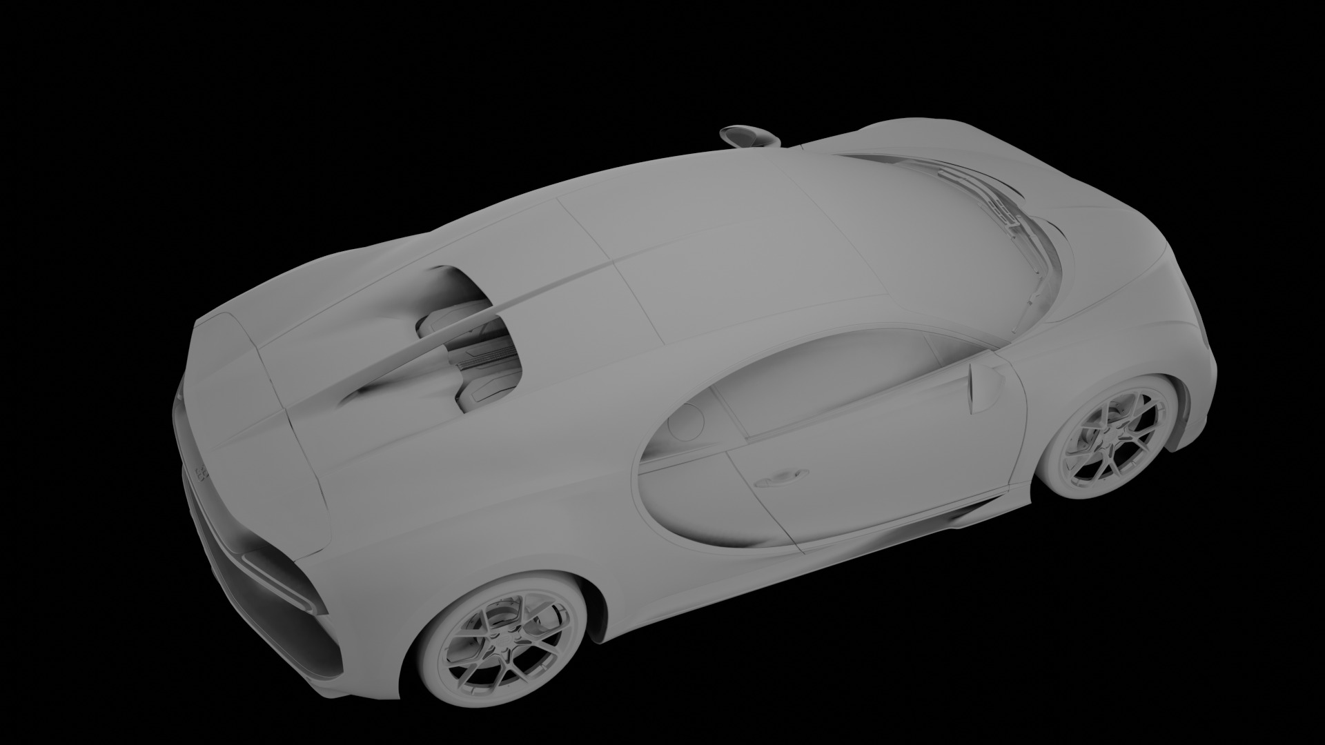 Bugatti Chiron High-Detail Supercar 3D Model  3D model_4