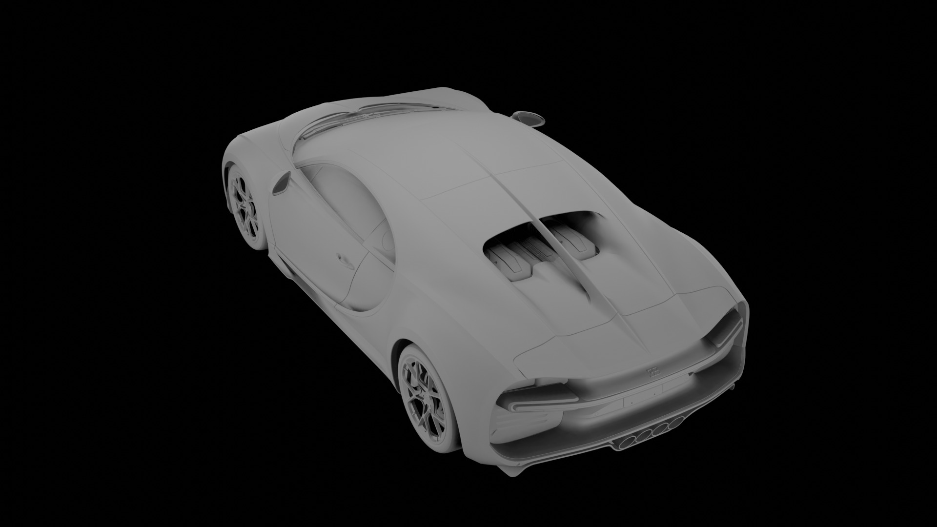 Bugatti Chiron High-Detail Supercar 3D Model  3D model_5