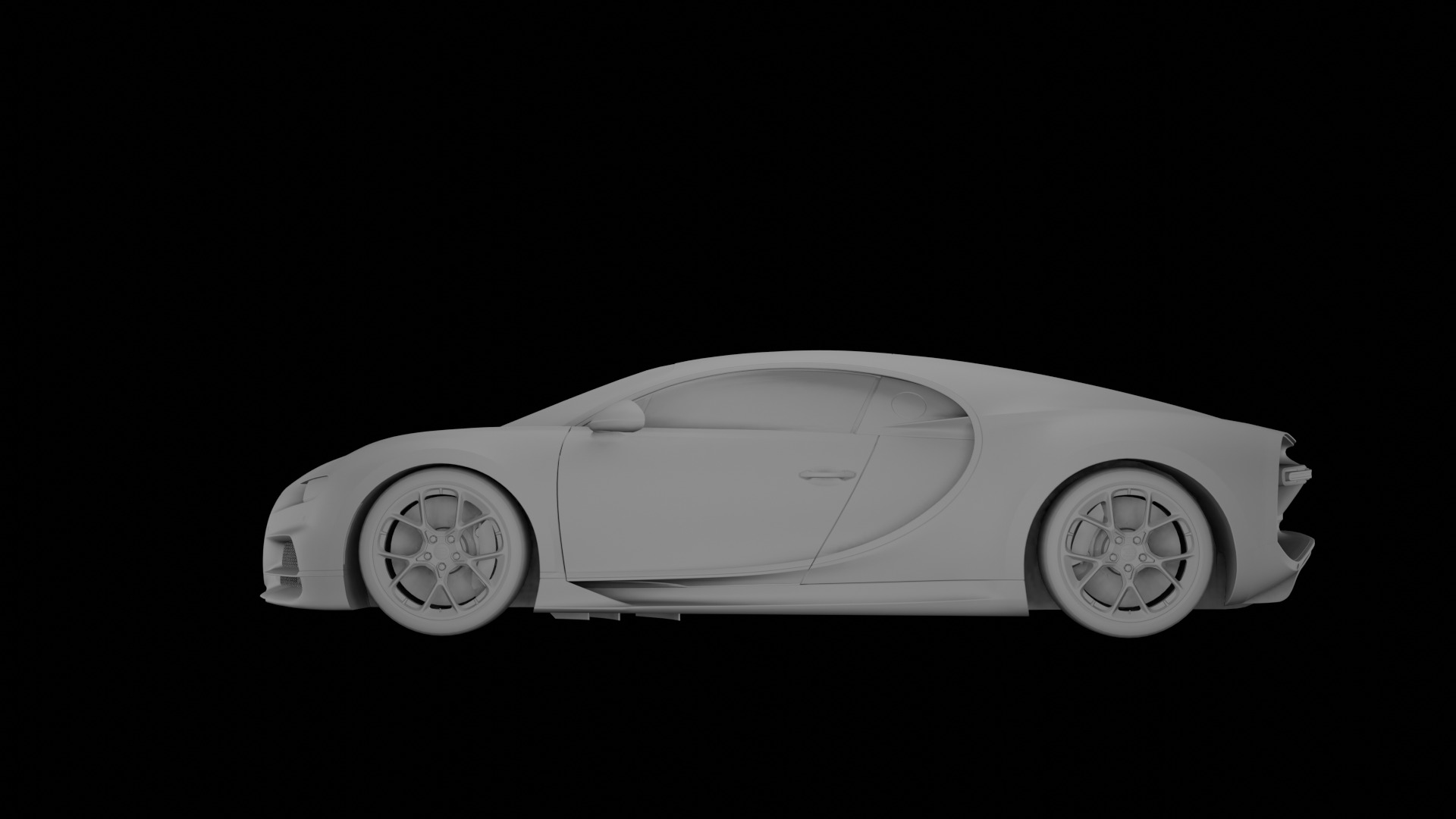 Bugatti Chiron High-Detail Supercar 3D Model  3D model_6