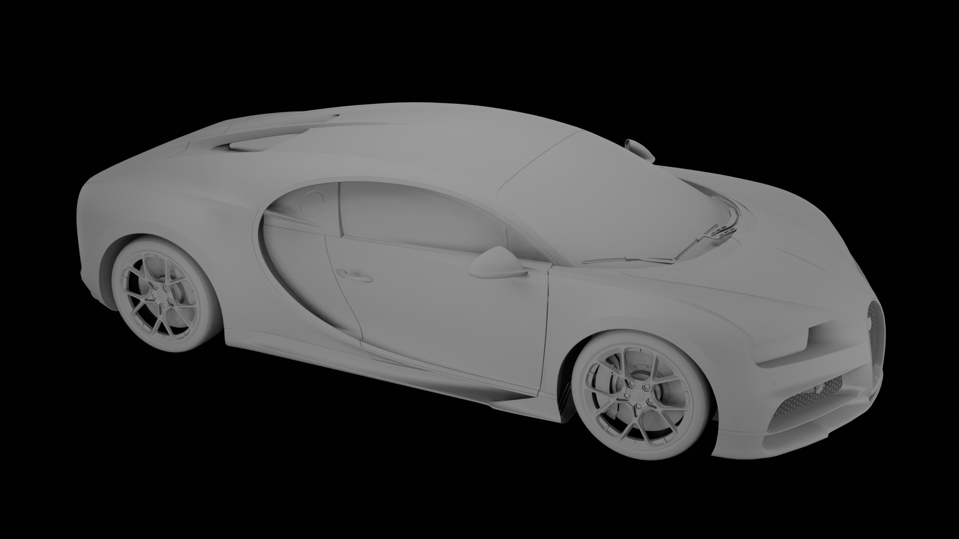Bugatti Chiron High-Detail Supercar 3D Model  3D model_3