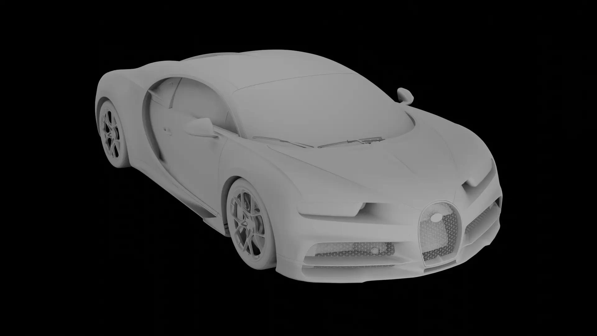 Bugatti Chiron High-Detail Supercar 3D Model  3D model_0