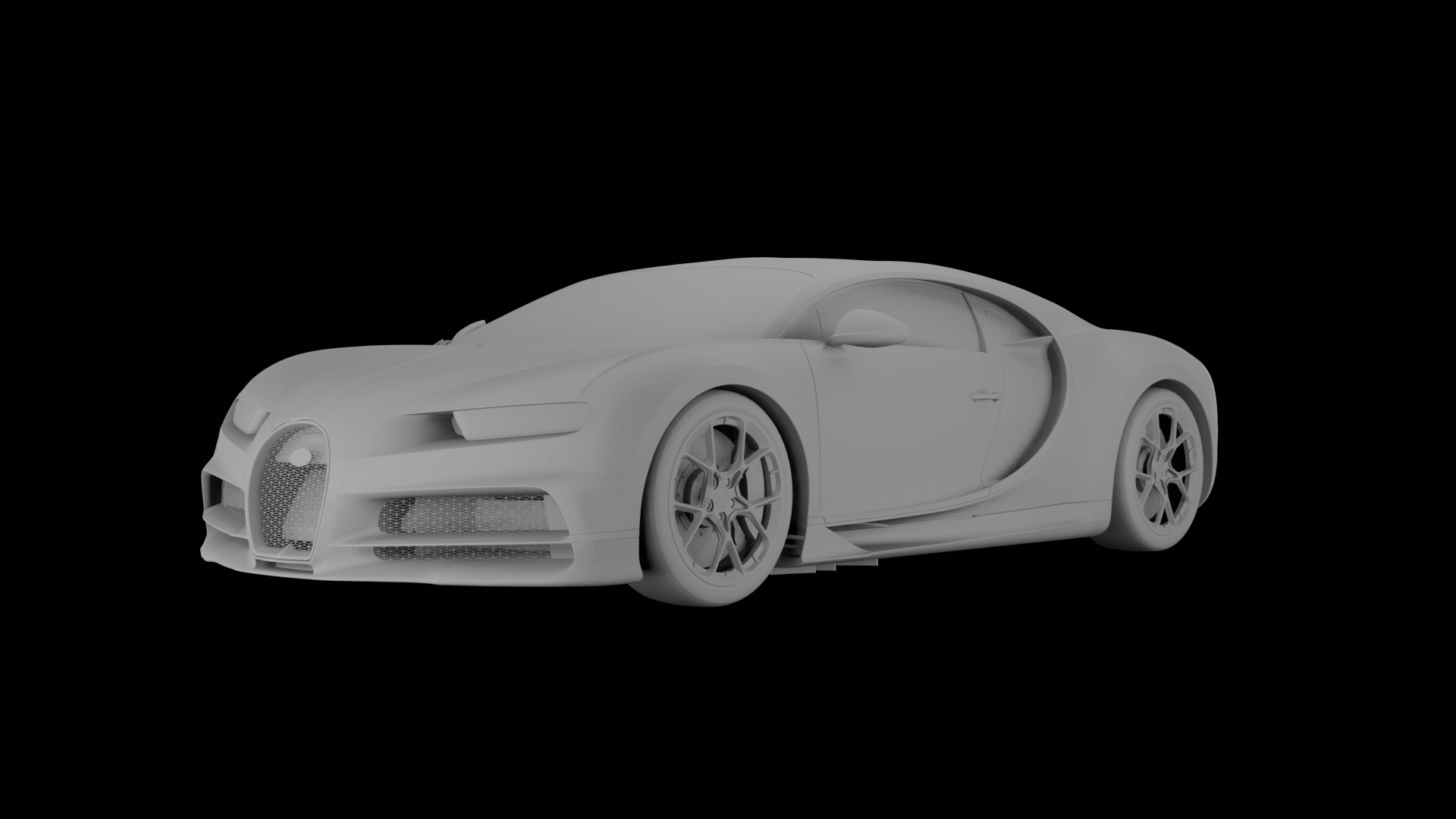 Bugatti Chiron High-Detail Supercar 3D Model  3D model_2