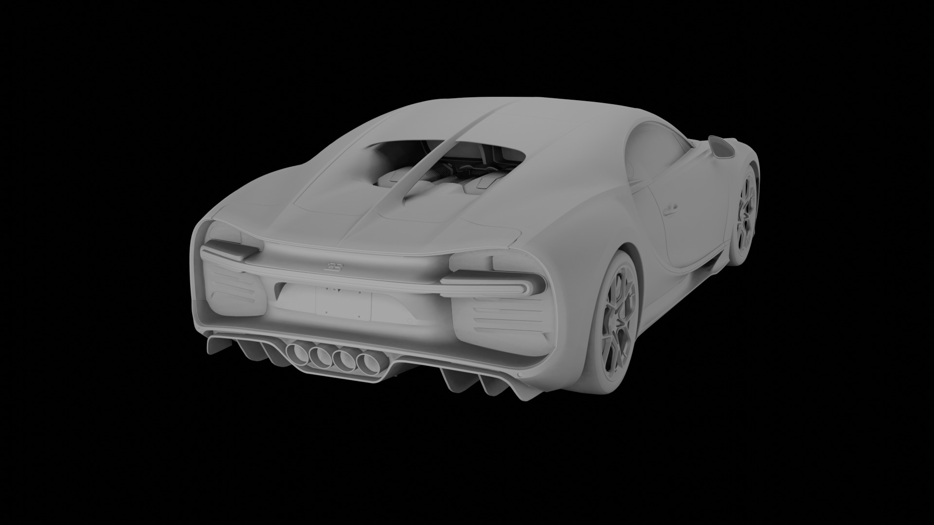 Bugatti Chiron High-Detail Supercar 3D Model  3D model_1