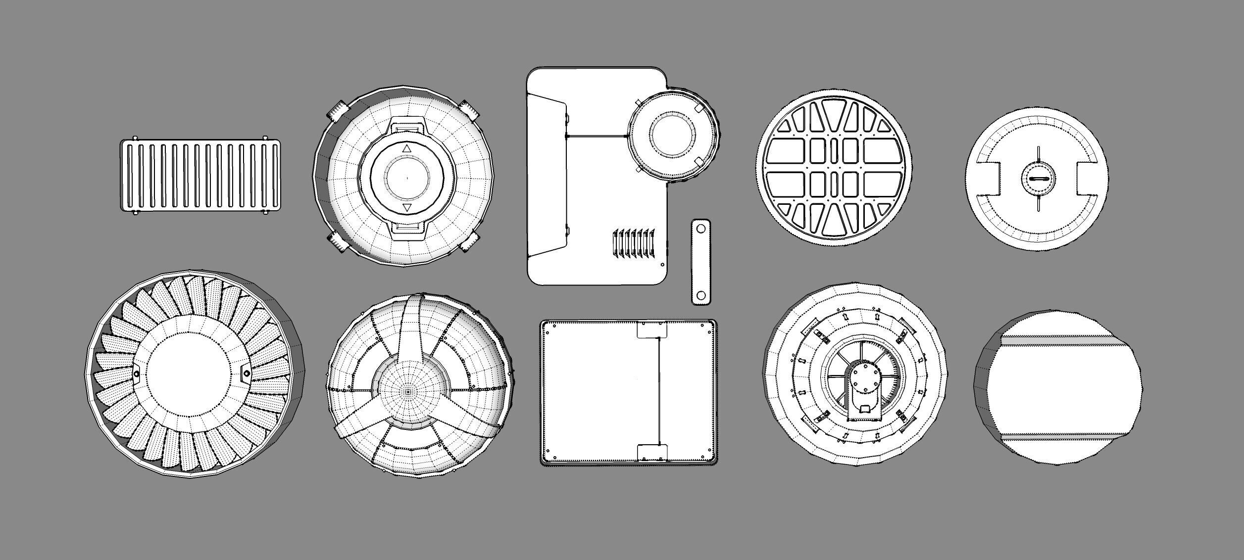 Sci fi trim sheets 6 3D model_24