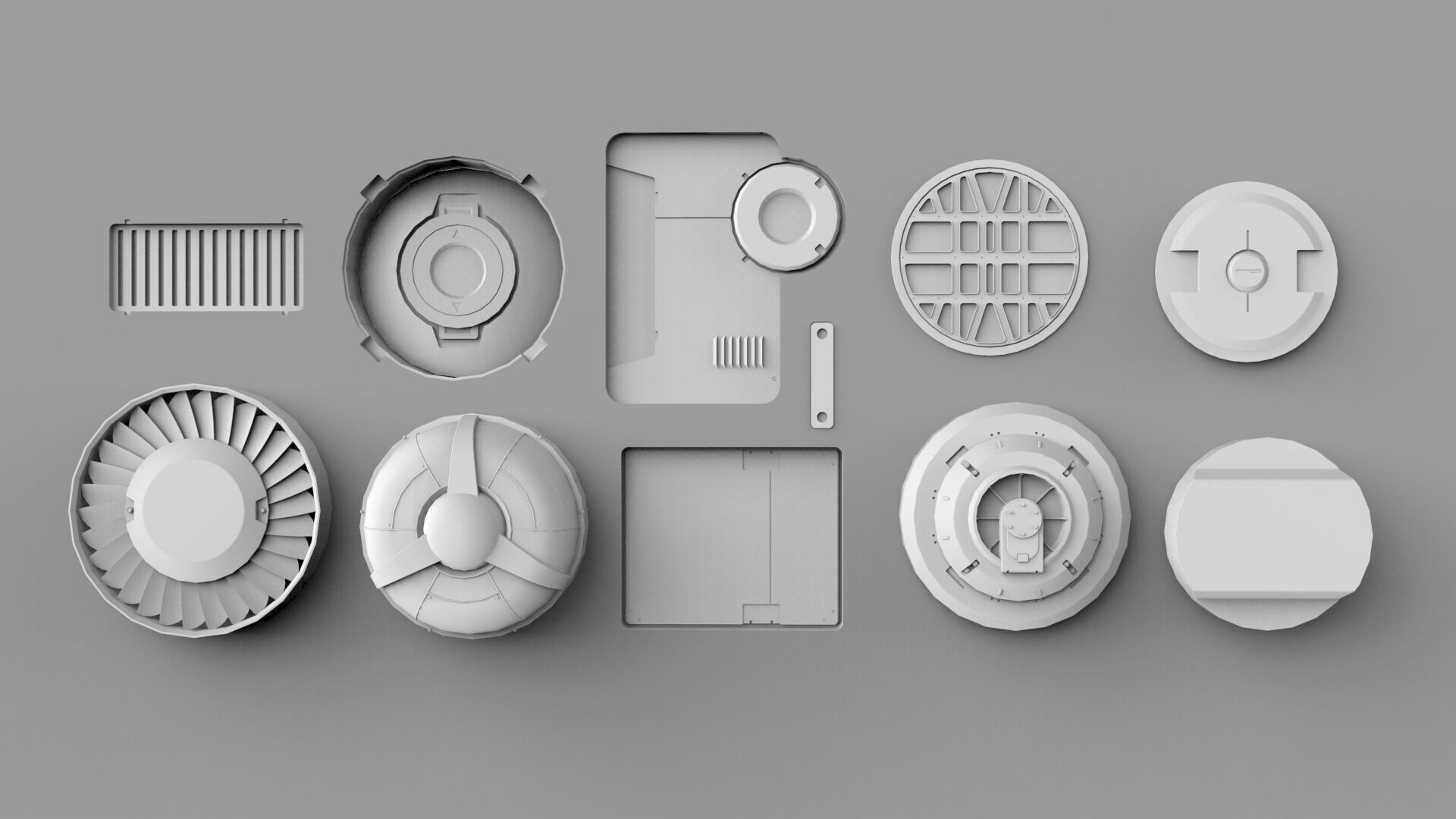 Sci fi trim sheets 6 3D model_12