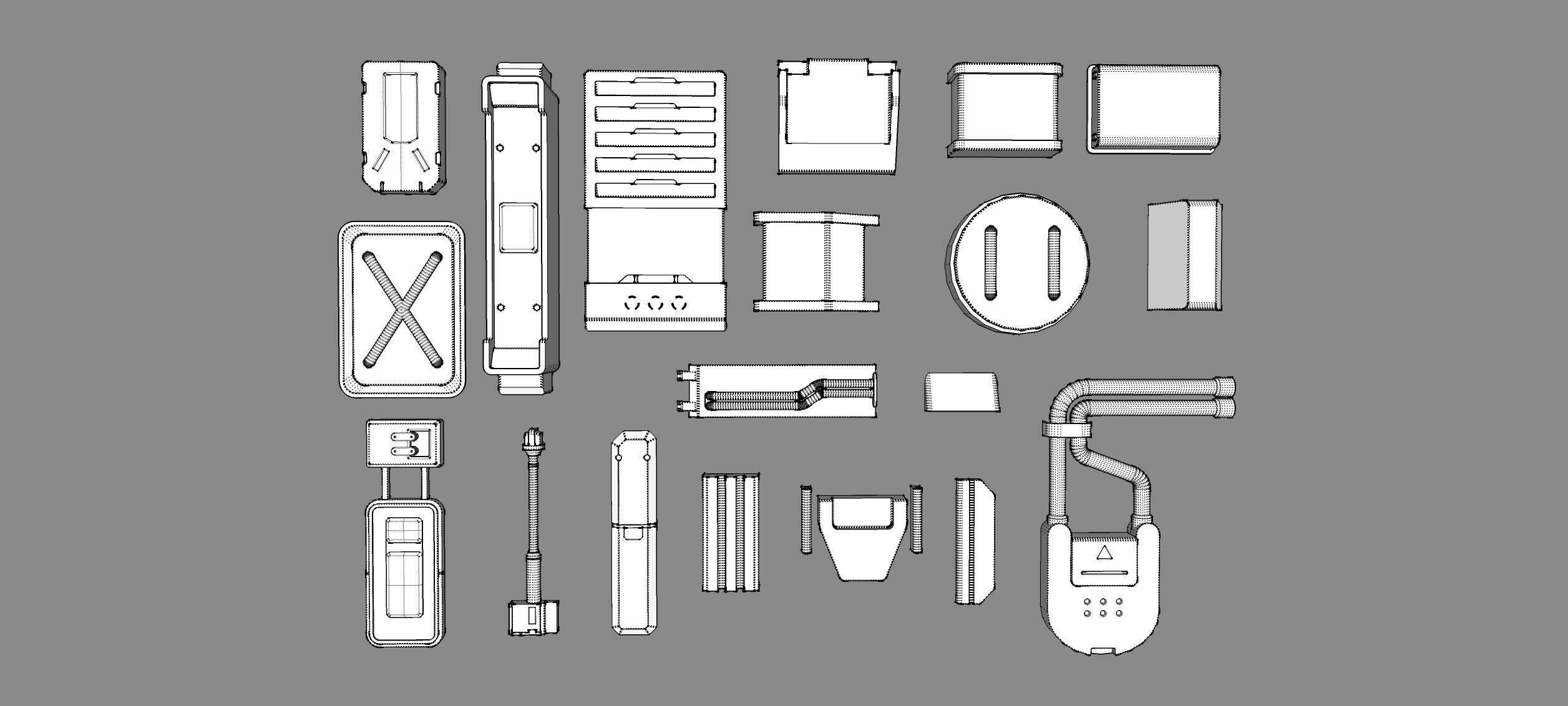 Sci fi trim sheets 6 3D model_15