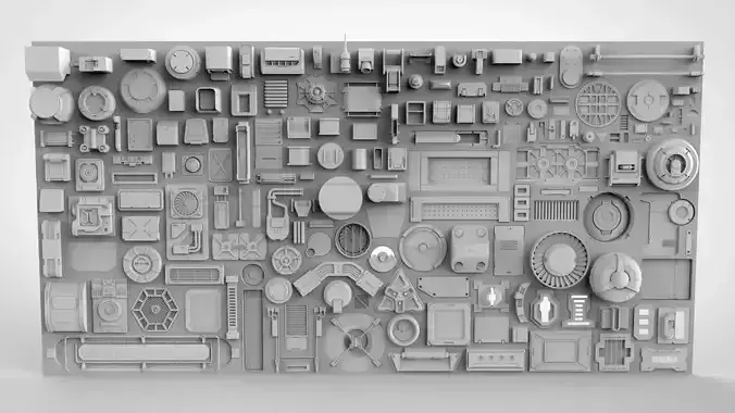 Sci fi trim sheets 6 3D model