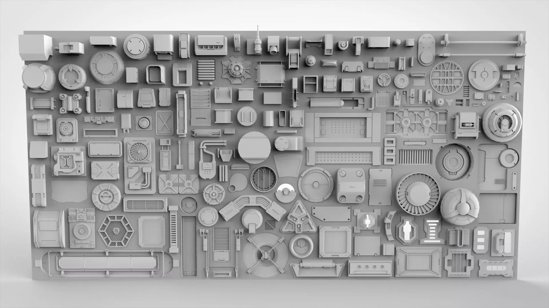 Sci fi trim sheets 6 3D model_0